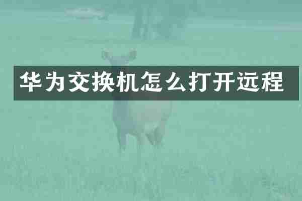 华为交换机怎么打开远程