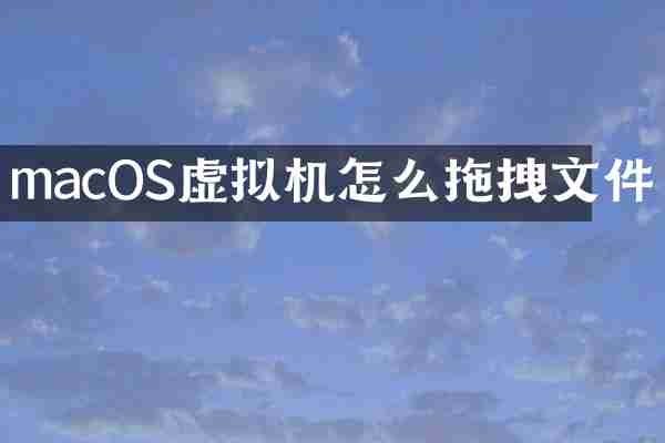 macOS虚拟机怎么拖拽文件