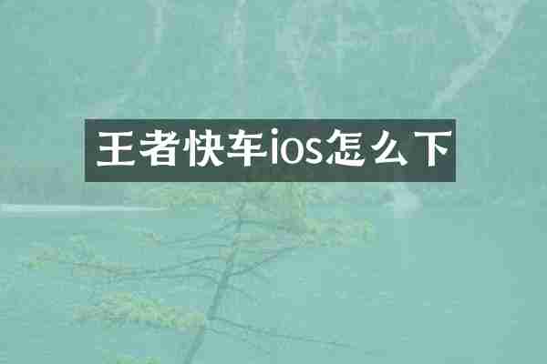 王者快车ios怎么下