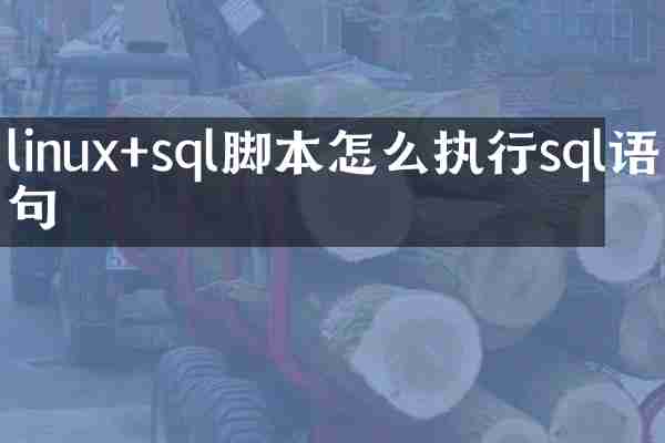 linux+sql脚本怎么执行sql语句