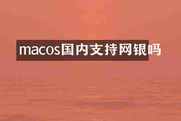 macos国内支持网银吗