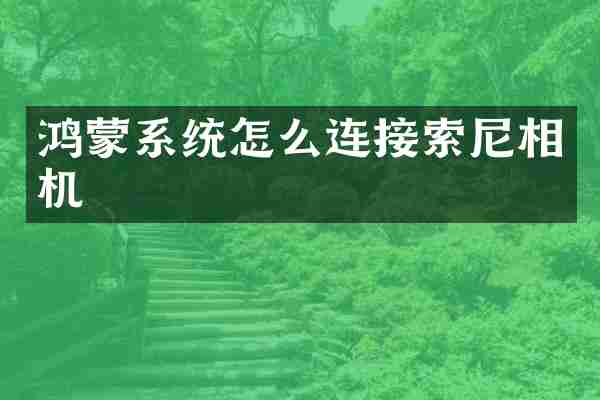 鸿蒙系统怎么连接索尼相机