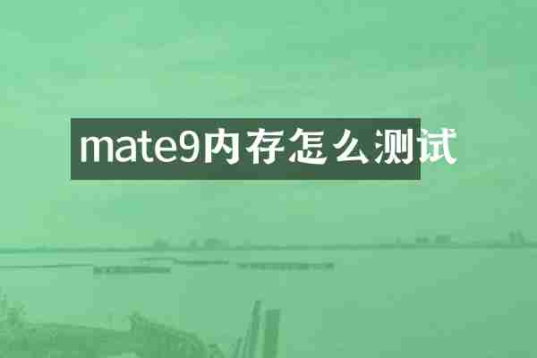 mate9内存怎么测试