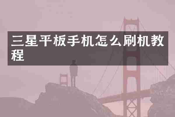 三星平板手机怎么刷机教程