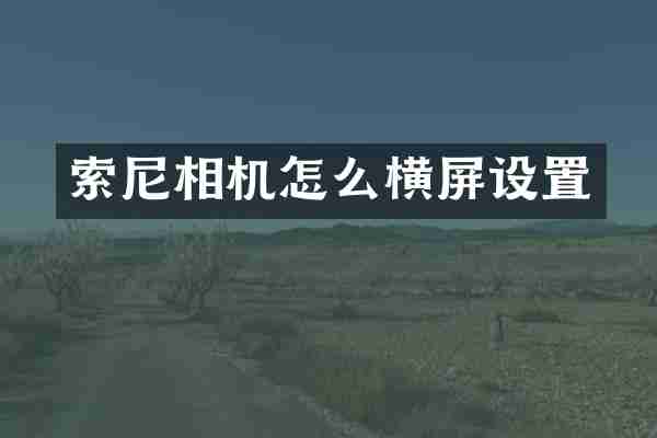 相机怎么横屏设置