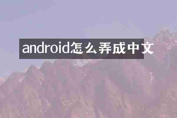 android怎么弄成中文