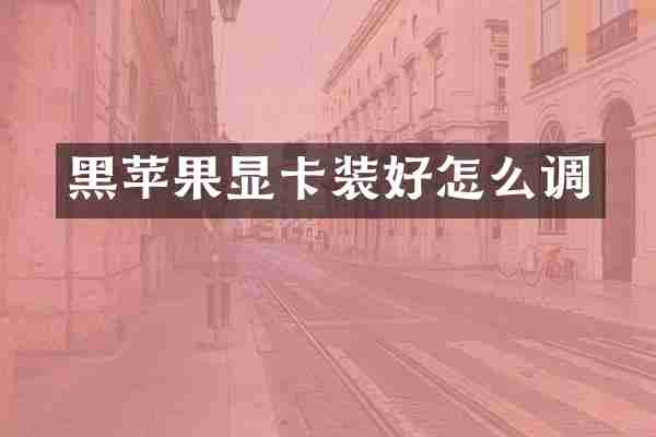 黑苹果显卡装好怎么调