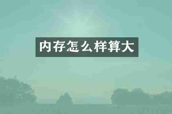 内存怎么样算大