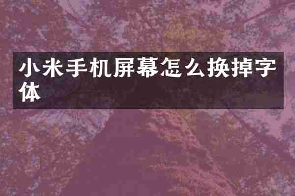 小米手机屏幕怎么换掉字体