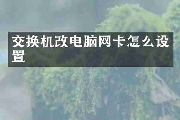 交换机改电脑网卡怎么设置