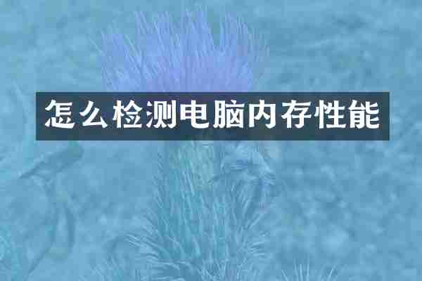 怎么检测电脑内存性能