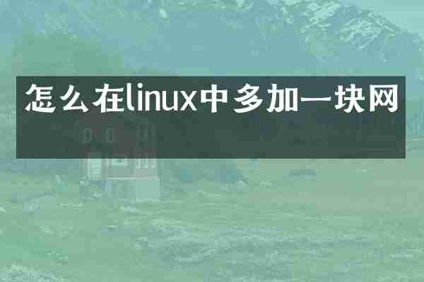 怎么在linux中多加一块网卡