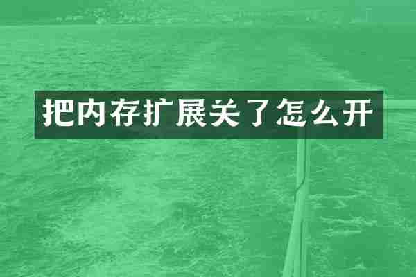 把内存扩展关了怎么开