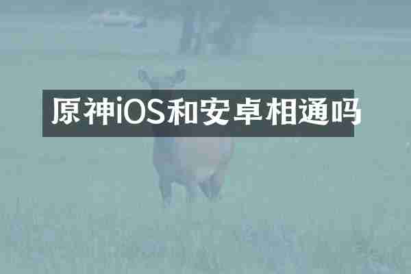 原神iOS和安卓相通吗