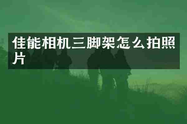 佳能相机三脚架怎么拍照片