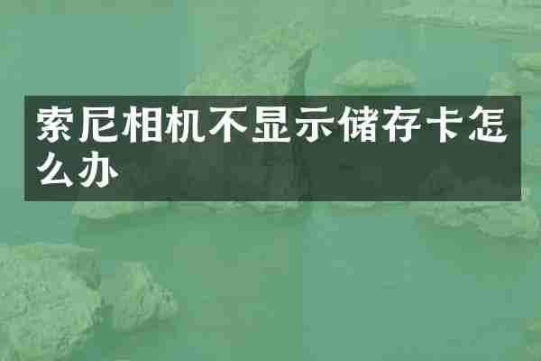 索尼相机不显示储存卡怎么办