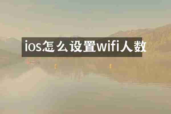 ios怎么设置wifi人数