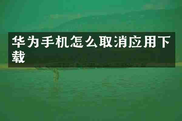 华为手机怎么取消应用下载