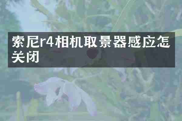 索尼r4相机取景器感应怎么关闭