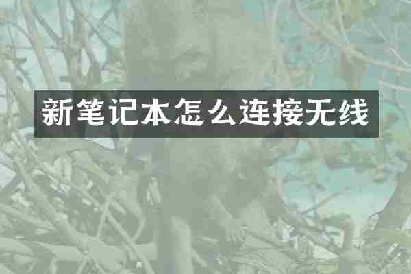 新笔记本怎么连接无线