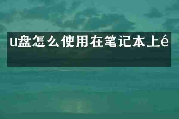 u盘怎么使用在笔记本上面