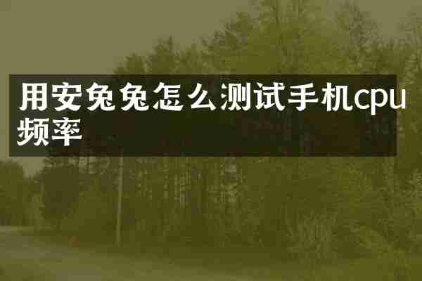 用安兔兔怎么测试手机cpu频率
