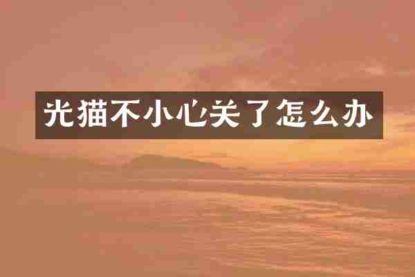 光猫不小心关了怎么办