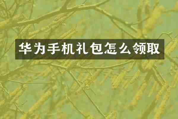 华为手机礼包怎么领取