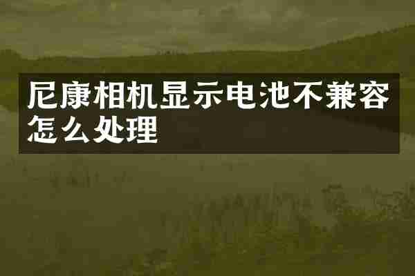 尼康相机显示电池不兼容怎么处理