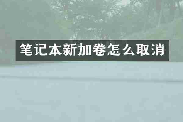 笔记本新加卷怎么取消