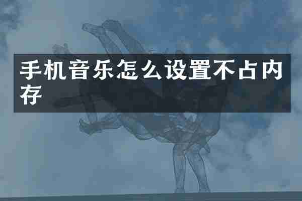 手机音乐怎么设置不占内存