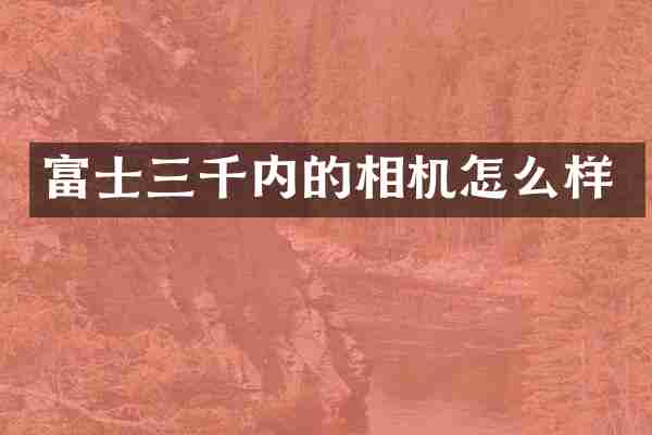 富士三千内的相机怎么样