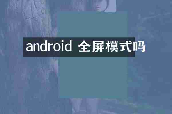 android 全屏模式吗