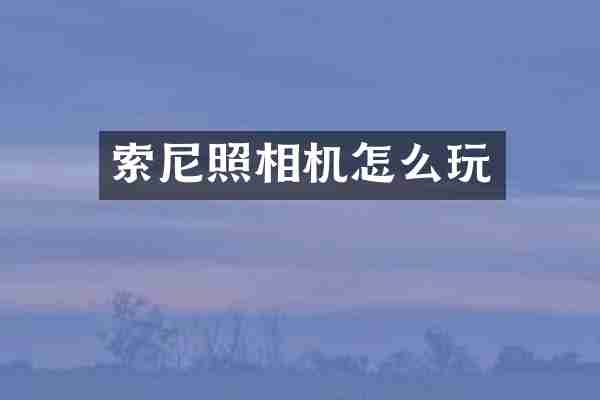 照相机怎么玩