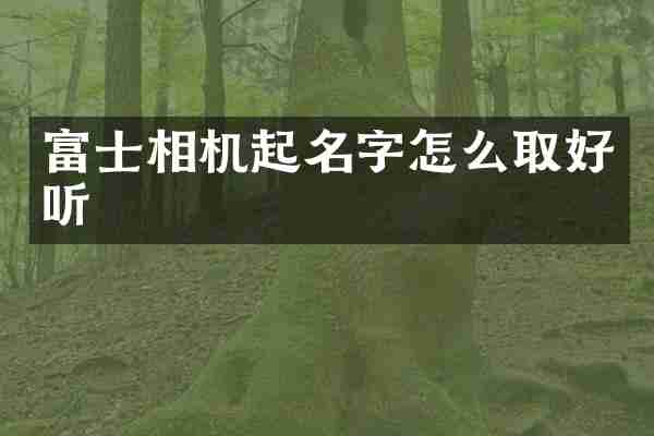 富士相机起名字怎么取好听
