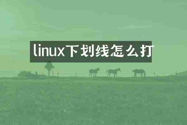 linux下划线怎么打