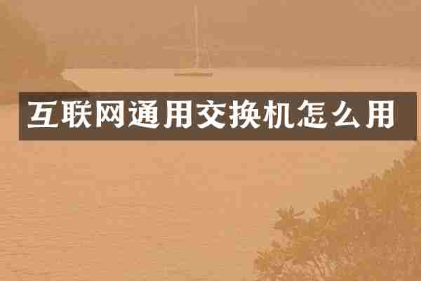 互联网通用交换机怎么用