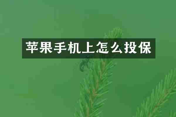苹果手机上怎么投保