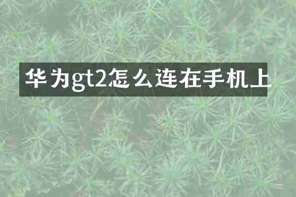 华为gt2怎么连在手机上