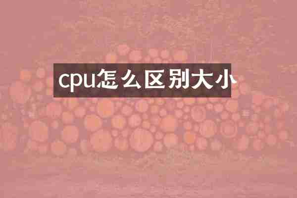 cpu怎么区别大小