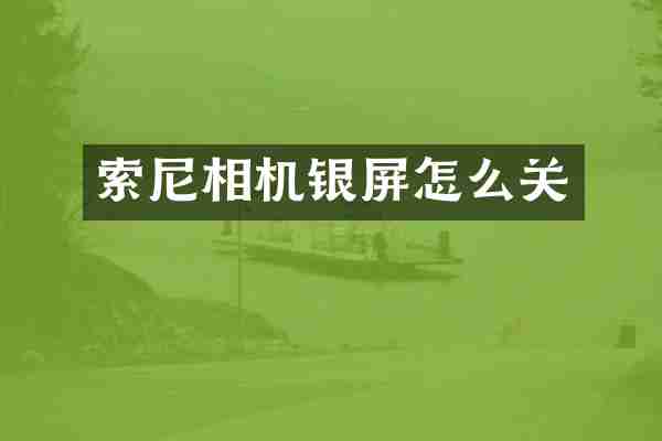 索尼相机银屏怎么关