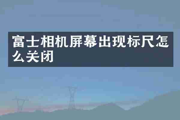 富士相机屏幕出现标尺怎么关闭