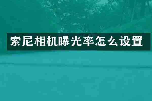 索尼相机曝光率怎么设置