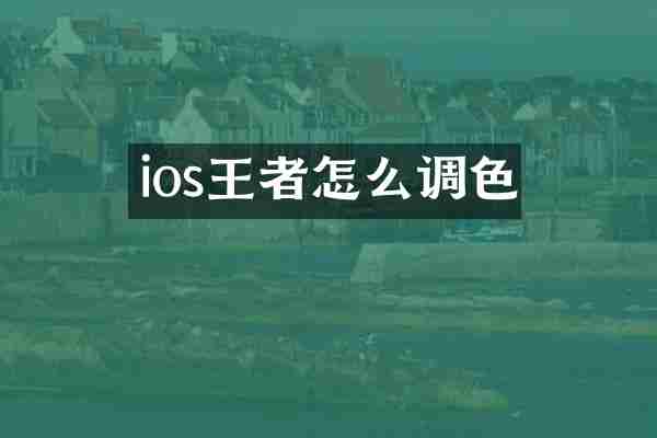ios王者怎么调色