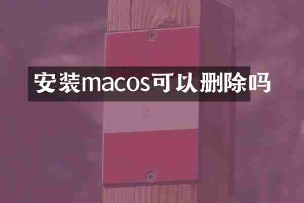 安装macos可以删除吗
