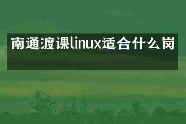 南通渡课linux适合什么岗位