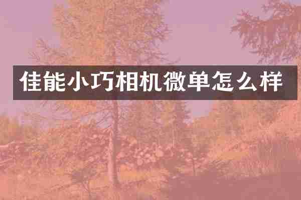 佳能小巧相机微单怎么样