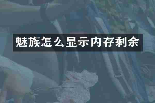 魅族怎么显示内存剩余