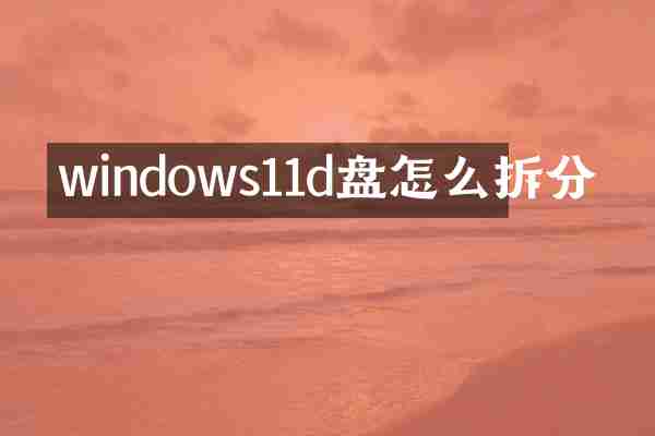 windows11d盘怎么拆分