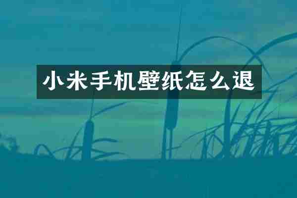 小米手机壁纸怎么退